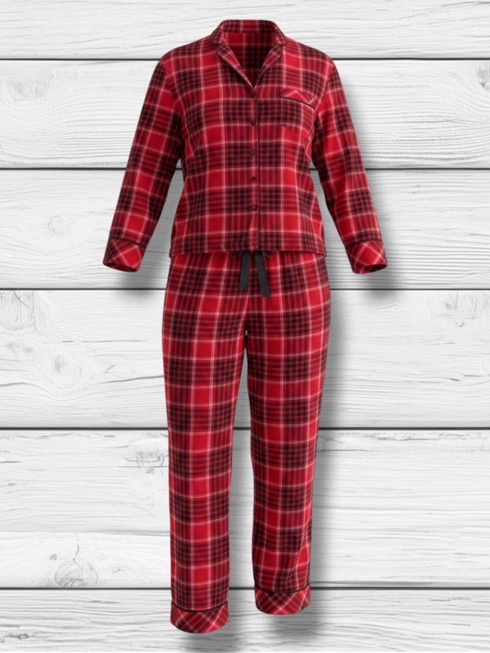 Victoria's‎ Secret NWOT Red Shimmer Plaid 2-Pc Pajama Set S